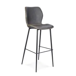 Tabouret de bar Malaga - Anthracite - Cuir synthétique - G-Line