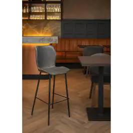 Tabouret de bar Malaga - Anthracite - Cuir synthétique - G-Line