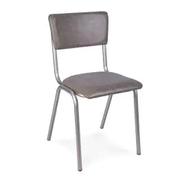 Chaise Old School - Empilable - Métal Vintage - Marron foncé - Cuir synthétique - G-Line