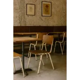 Chaise Old School - Empilable - Crème Vintage - Bois - G-Line