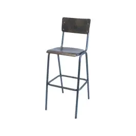 Tabouret de bar Oldschool - Vintage Metal - Silver - Wood - G-Line