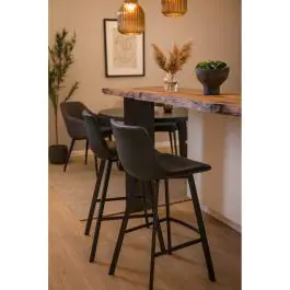 Tabouret de bar Nicolas - Gris - Cuir synthétique - G-Line