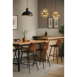Tabouret de bar Nicolas - Cognac - Cuir synthétique - G-Line