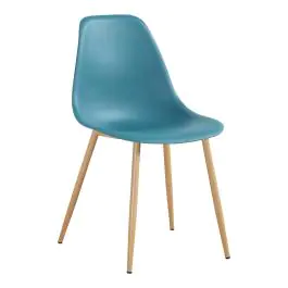 Chaise Luana - Bleu pétrole / Aspect bois - G-Line