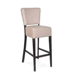 Tabouret de bar Naples - Avec dossier - Taupe - Similicuir - G-Line