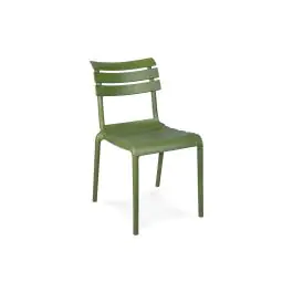 Chaise de patio Helen – Empilable – Vert olive – Plastique – G-Line