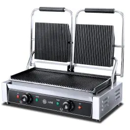 Grille de contact - Double - Nervurée / Nervurée - inox - 2x 230V - G-Line
