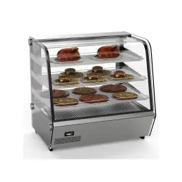 Vitrine maintien au chaud - Diamant courbé - Eclairage Led - inox - 230V - L 69 CM - G-Line