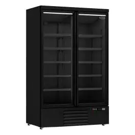 Réfrigérateur porte vitrée - 1000 Litres - 2 Portes - H 199,7 x 125,3 x 71 CM - Noir - Combisteel - 7455.2230