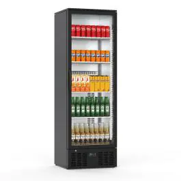 Réfrigérateur - 236 litres - 1 porte - porte vitrée - ventilé - noir - G-Line