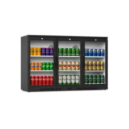 Réfrigérateur - 254 litres - 3 portes - porte vitrée - ventilé - noir - G-Line