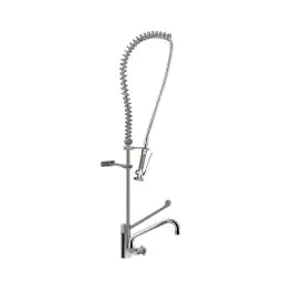 Douchette prélavage - Robinet - Modèle haut - Commande au coude - Fixation murale - Inox - G-Line