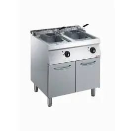 Friteuse - 2 x 14 Litres - Electrique - Robinet de vidange - Socle - Diamant - E17/F28A8-N