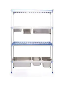 Rack de stockage aluminium GN 1/1 - Aluminium Polypropylène - H 168,5 X 35,5 X 112 CM - Hendi - 812266