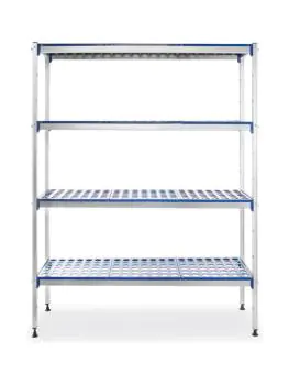 Etagère de rangement en aluminium - Aluminium Polypropylène - H 168,5 X 40,5 X 128 CM - Hendi - 812273