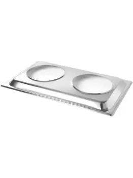 Support pour 2 casseroles bainmarie - acier inoxydable - H 3 X 32,5 X 53 CM - Hendi - 470930
