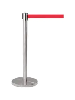 Potelet barrière inox avec tirette - Rouge - G-Line