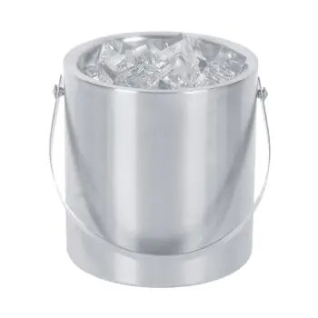 Seau à glace - Double paroi - 1,8 litre - acier inoxydable - Ø 15 x H 17,9 CM - G-Line