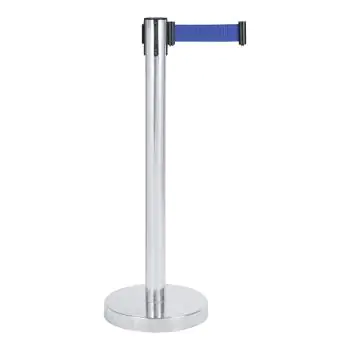 Potelet barrière inox avec tirette - Bleu - G-Line