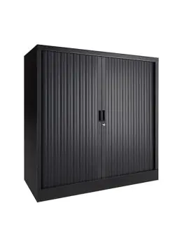 Armoire à portes roulantes - Noir - H 118 x 120 x 43 CM - Proflight