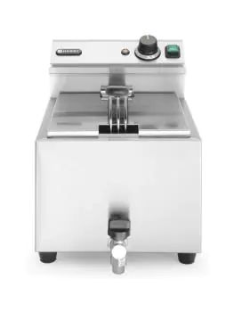 Friteuse Mastercook avec robinet de vidange - 8 l - inox 180 - H 34,5 X 51,5 X 30 CM - Hendi - H209202