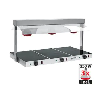 Plaque chauffante M/Bridge - H 46.9 x 108.9 x 52.6 CM - 19 KG - 220 - 240 V - 1530 W - Inox - +30°C / +85°C - Caterchef - 688630