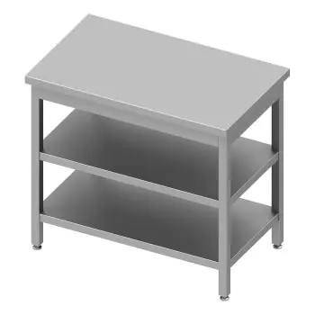 Table de travail en inox - Double étagère inférieure - G-Line