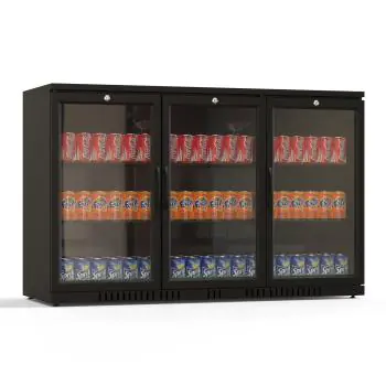 Réfrigérateur bar - 254 litres - 3 portes - porte vitrée - ventilé - noir - G-Line