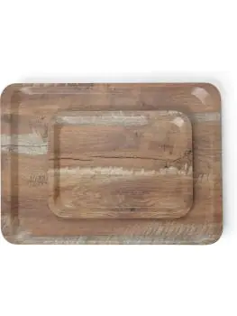 Plateau en mélamine avec impression bois - Mélamine - 35 X 24 CM - Hendi - 508916