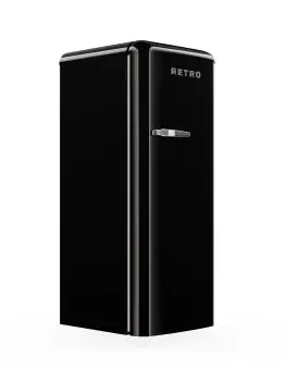 Réfrigérateur rétro - 1 porte - Compartiment congélateur - Modèle vertical - 194 + 24 litres - Noir - G-Line