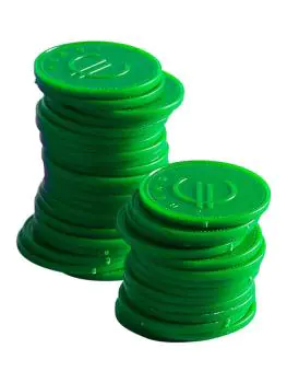 Jetons de consommation - ABS - vert CM - Bar up - 665138