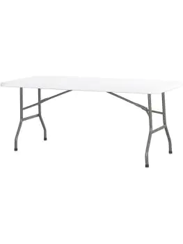 Table pliante - 180 x 74 Cm - Blanc/Gris - Buffet