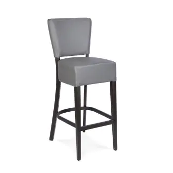 Tabouret de bar Naples - Avec dossier - Gris - Simili cuir - G-Line