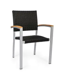 Chaise de terrasse Moon Super - Empilable - Accoudoir - Noir - G-Line