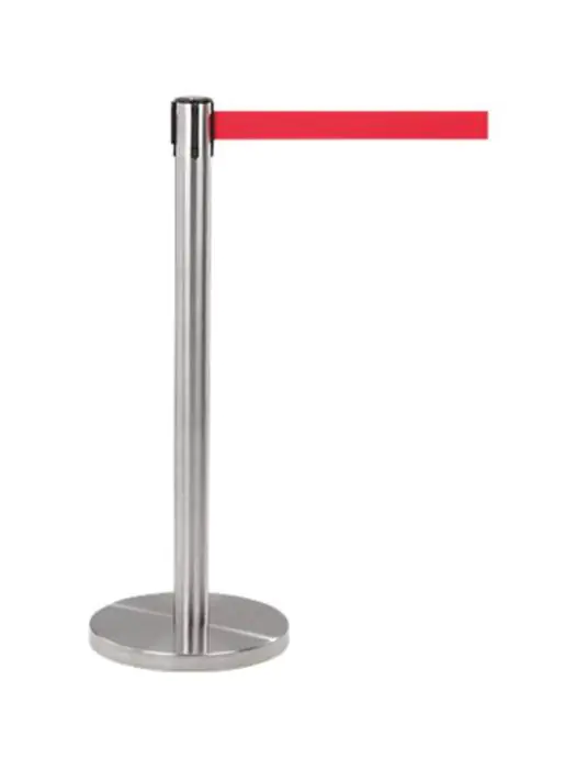 Potelet barrière inox avec tirette - Rouge - G-Line HW-17131 €44.95 Cordon décoratif et bornes