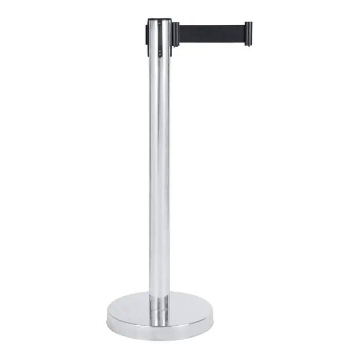 Potelet barrière inox avec tirette - Noir - G-Line HW-17129 €44.95 Cordon décoratif et bornes
