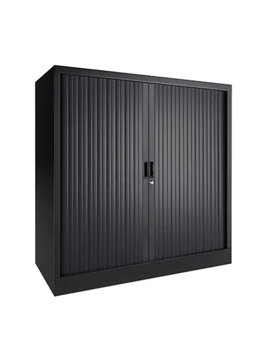 Armoire à portes roulantes - Noir - H 118 x 120 x 43 CM - Proflight 20408 €389.00 Armoires à portes tambour
