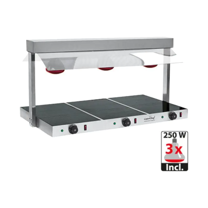 Plaque chauffante M/Bridge - H 46.9 x 108.9 x 52.6 CM - 19 KG - 220 - 240 V - 1530 W - Inox - +30°C / +85°C - Caterchef - 688630 688630 €294.44 Lampe chauffante