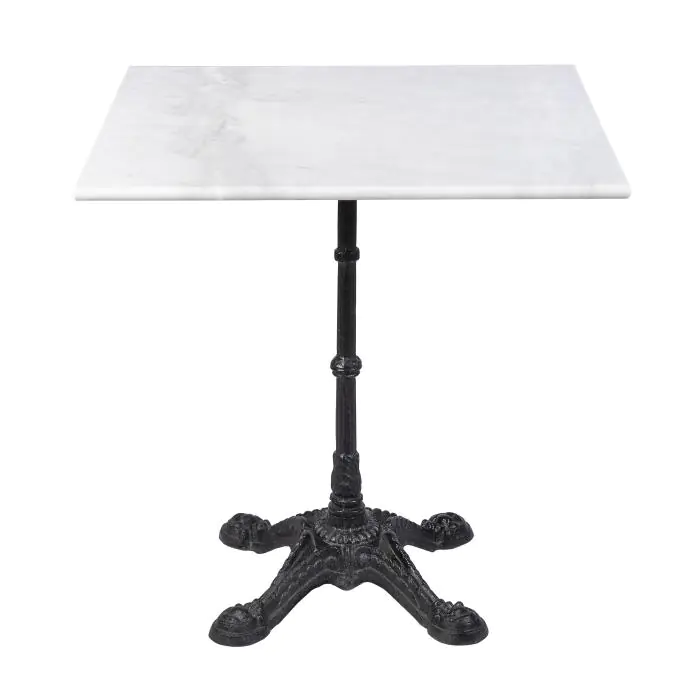 Table - Carrée - 4 Ados - Marbre Blanc - Fonte - H 72 x L 70 x P 70 CM - G-Line 75093 €89.95 Table de terrasse