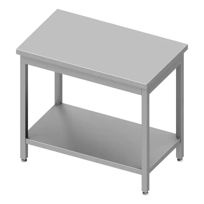 Table de travail en acier inoxydable - Avec sous siège - G-Line RVS-M-00312 €724.00 Table de travail en acier inoxydable
