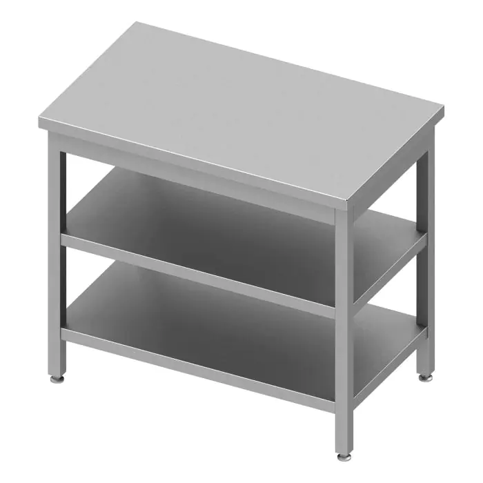Table de travail en inox - Double étagère inférieure - G-Line RVS-M-00298 €956.00 Table de travail en acier inoxydable