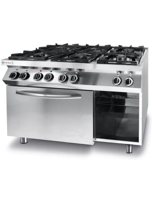 Gazinière Kitchen Line 6 feux avec four électrique à convection GN 1/1 - inox - H 90 X 70 X 120 CM - Hendi - 225899 225899 €2,370.20 Cuisinières à gaz avec four