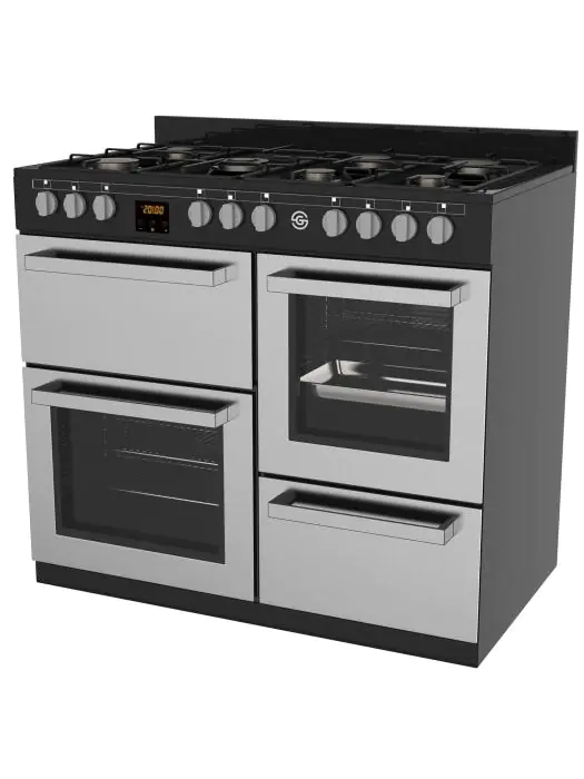 Cuisinière à gaz - 7 brûleurs - 2 fours électriques - gril - rangement - inox - 400V - G-Line 75716 €999.00 Cuisinières à gaz avec four