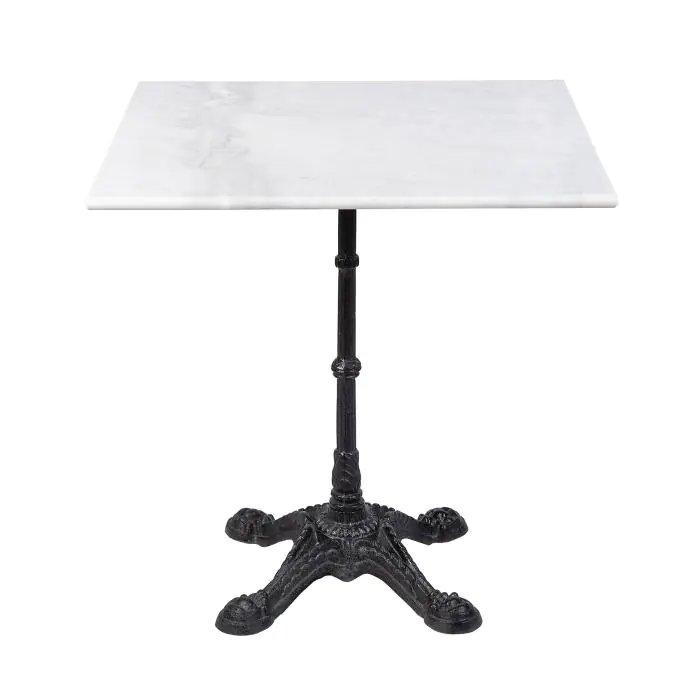 Table - Carrée - 4 Ados - Marbre Blanc - Fonte - H 72 x L 80 x P 80 CM - G-Line 75096 €99.95 Table de terrasse
