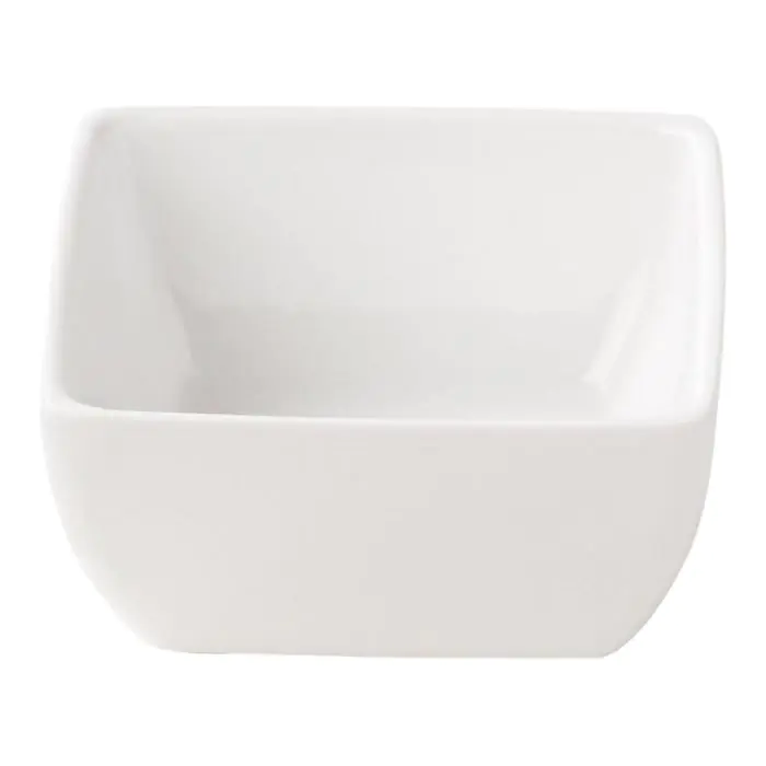Bol carré blanc en mélamine, dimensions : 8,5 x 8,5 cm, collection G-Line. GL-15855 €2.99 Bols
