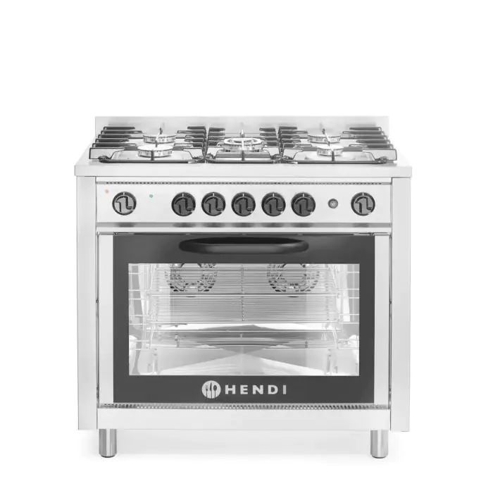 Gazinière - 5 feux avec four électrique - inox - 65,5 X 90 CM - Hendi - H225707 H225707 €1,592.17 Cuisinières à gaz avec four