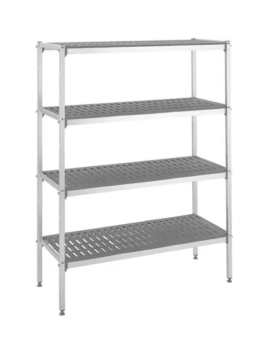 Rack - 4 Niveaux - Aluminium / Plastique - H 175 x L 100 x P 40 CM - G-Line 12347 €249.00 Support en inox