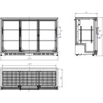 Glacière de bar - Portes coulissantes - 3-Portes - 330 Litres - Noir - 230V - H 90 x L 135 x P 52 CM - Combisteel 7527.0025 €732.00 Armoires à bois