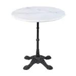 Table - Ronde - 4 Ados - Marbre Blanc - Fonte - Ø 80 x H 72 CM - G-Line 75094 €99.95 Table de terrasse