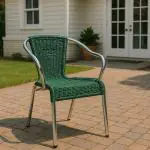 Chaise de terrasse Cannet - Empilable - Accoudoir - Osier tressé - Vert foncé - Aluminium - G-Line HW-12464 €42.95 Chaises de terrasse